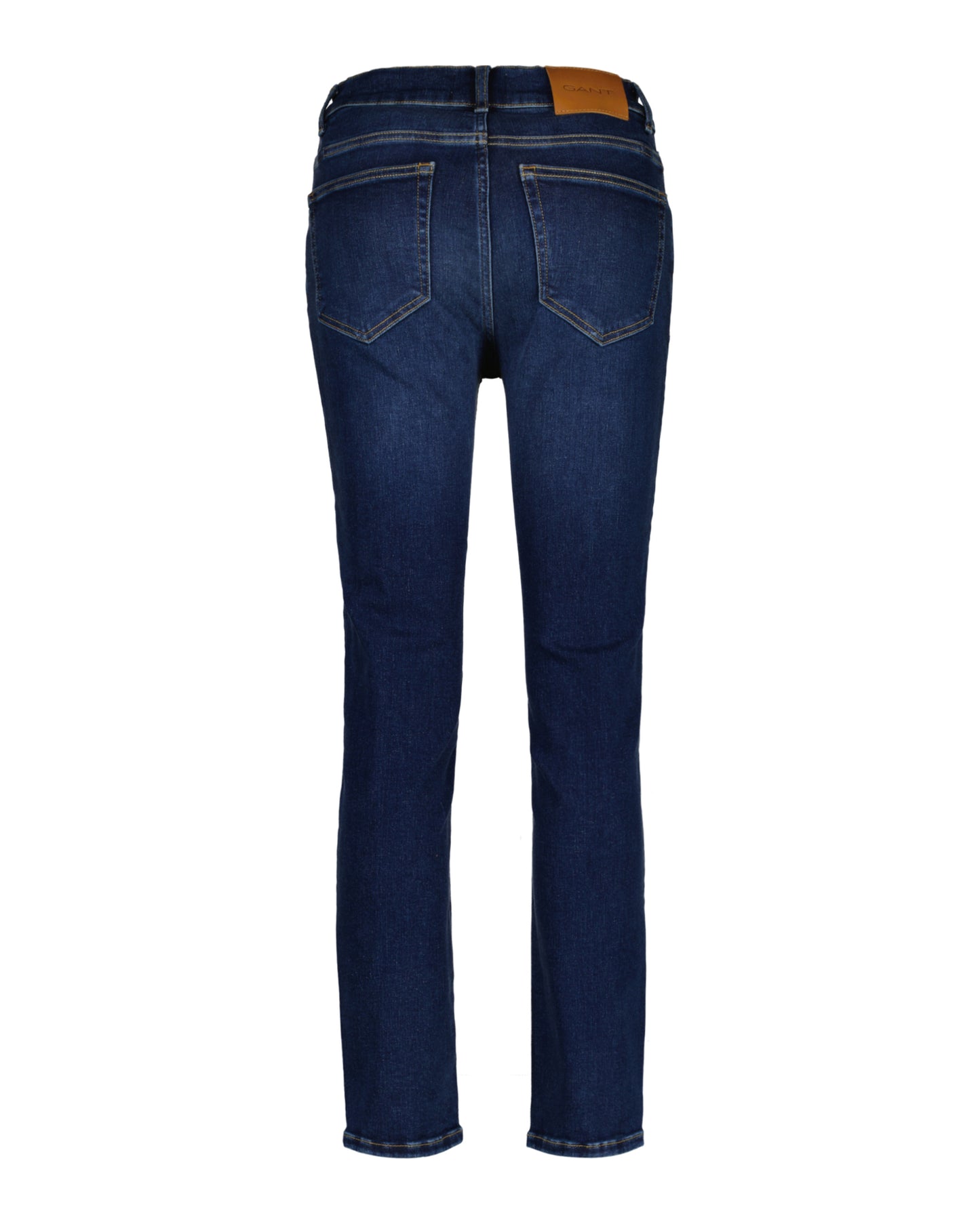 Cropped Slim Jeans - Dark Blue Broken In