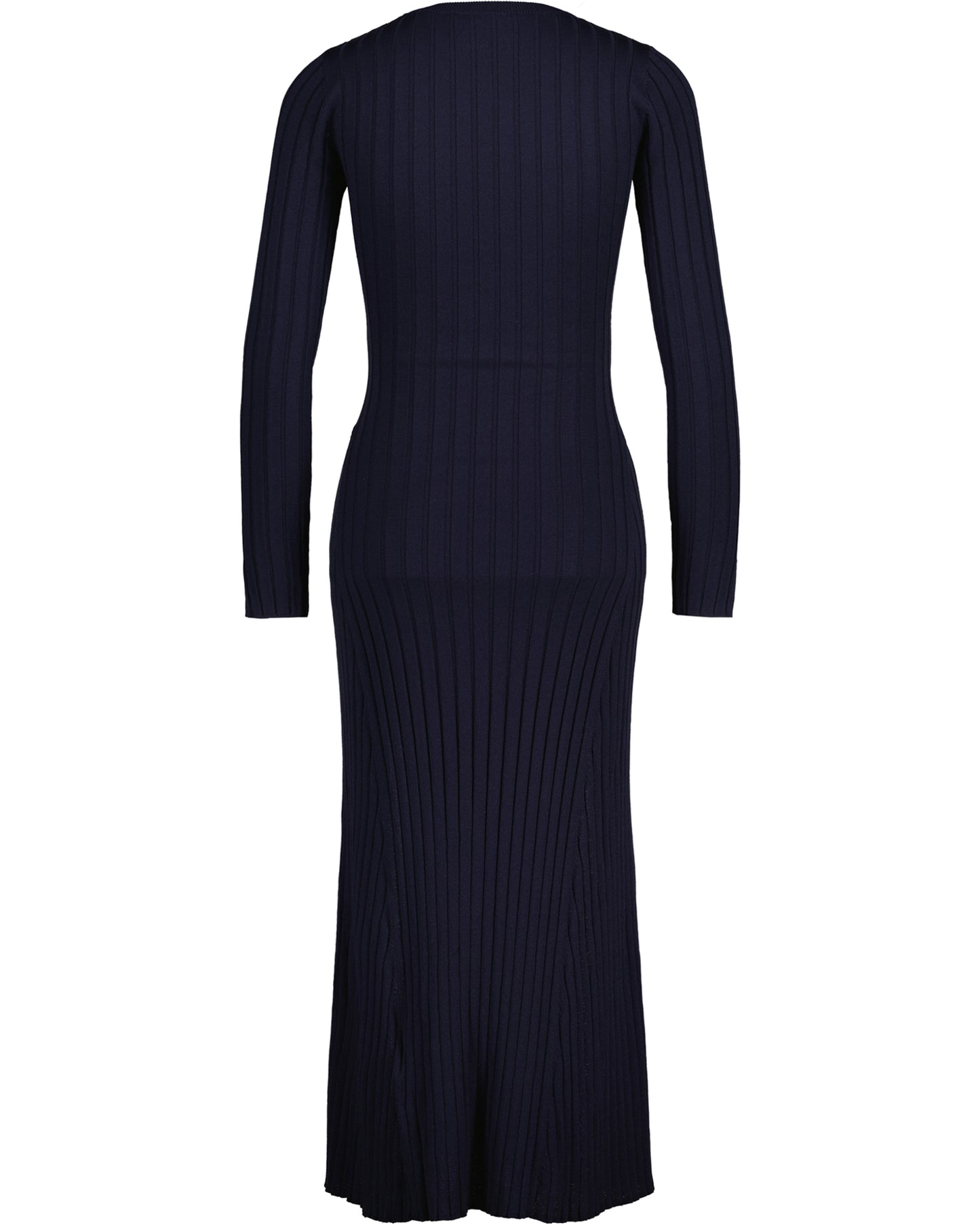 Ribbed C-Neck Dress - Evening Blue