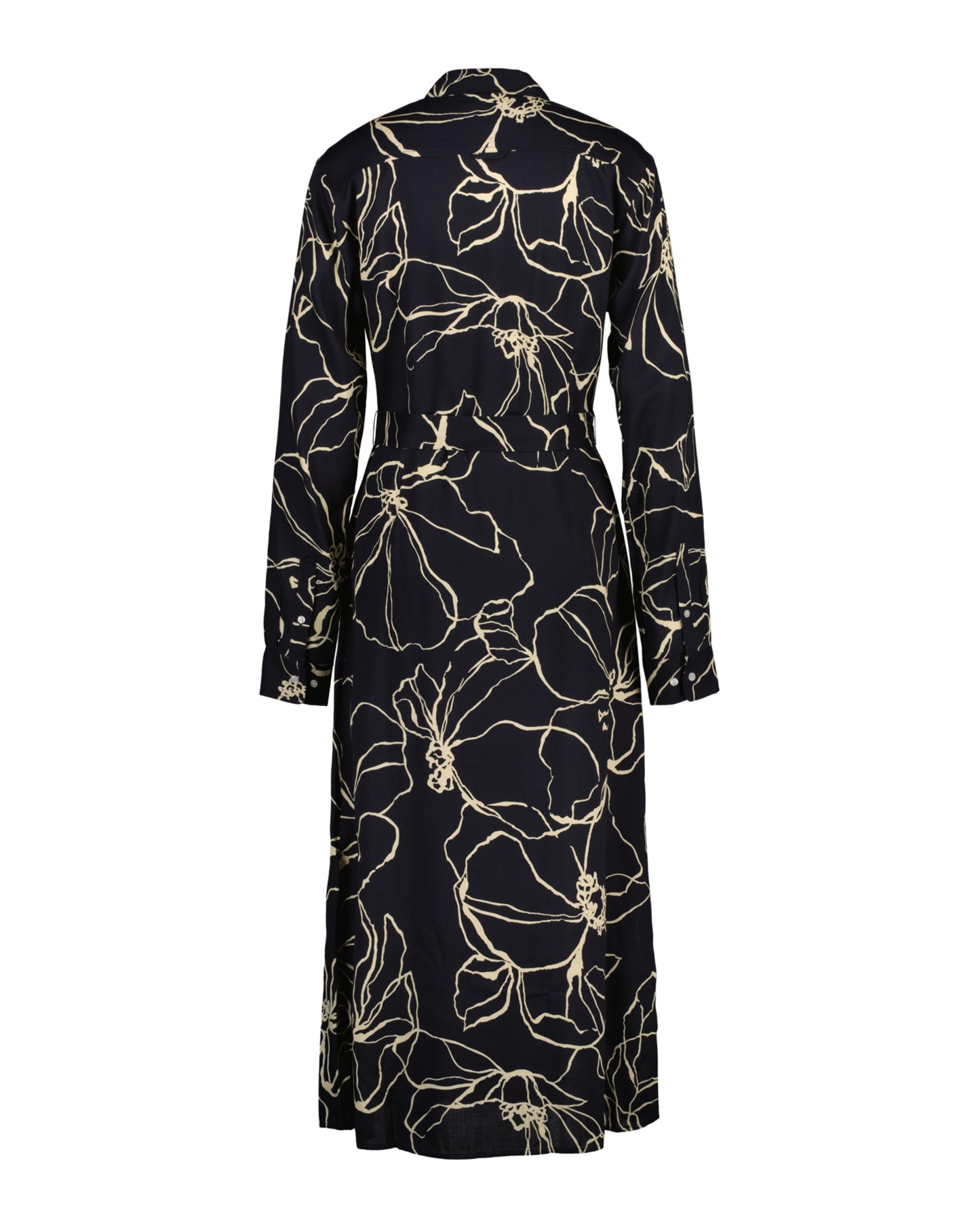 Line Drawing Shirt Dress - Ebony Black