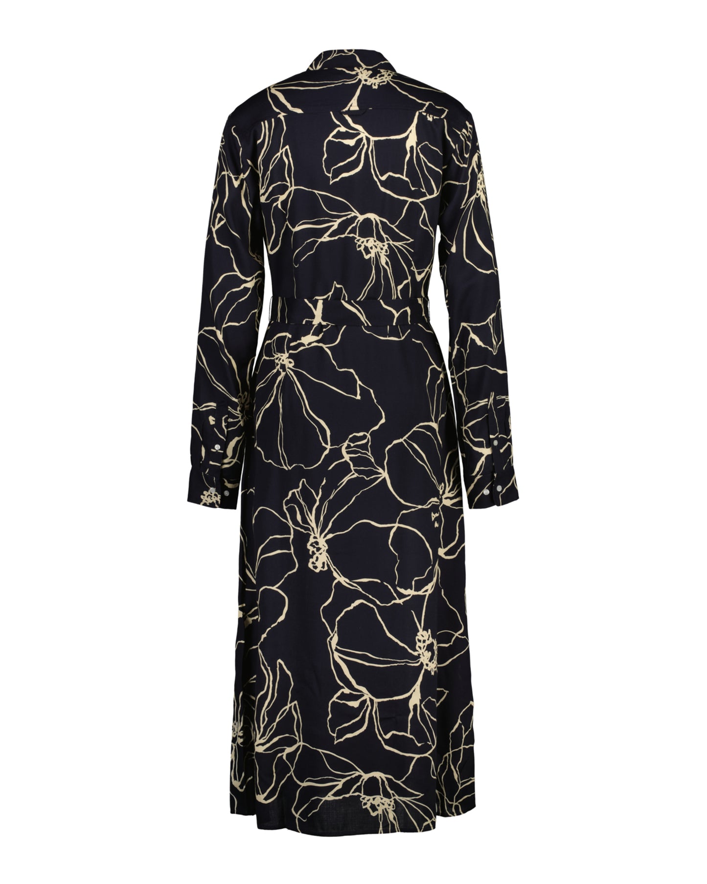 Line Drawing Shirt Dress - Ebony Black