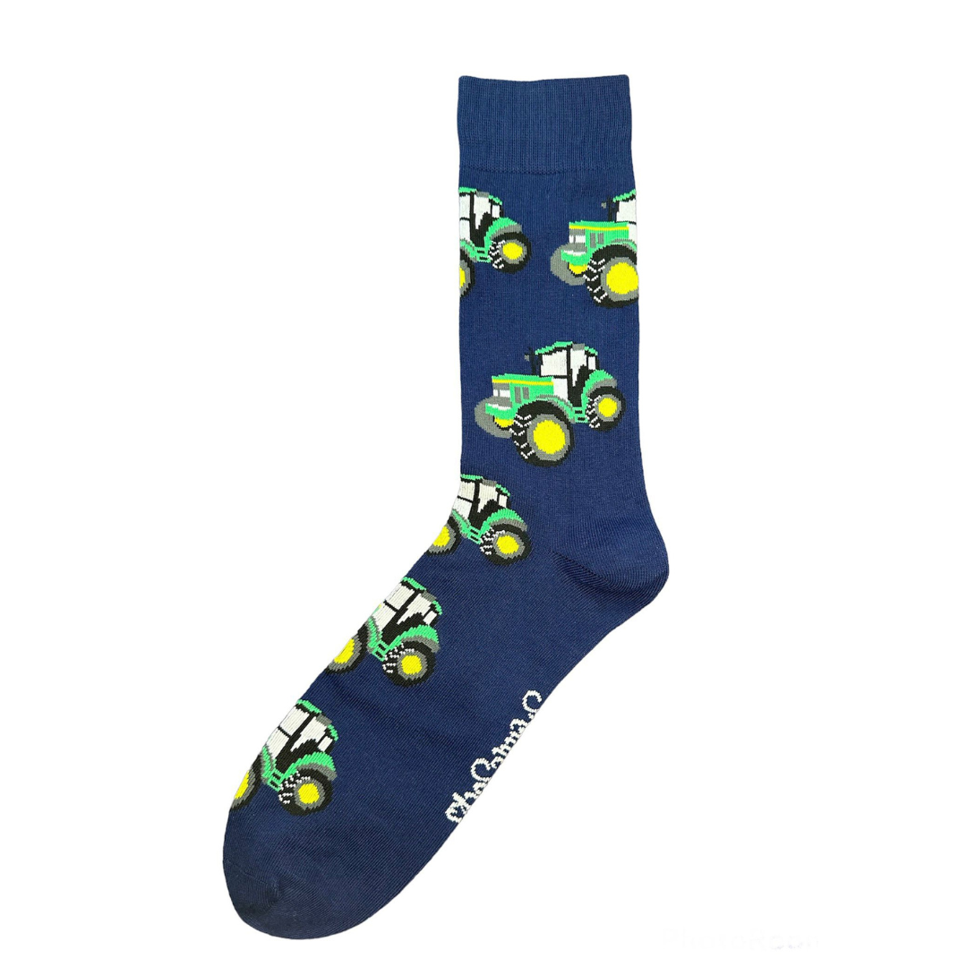 Green Tractor Socks - Adult