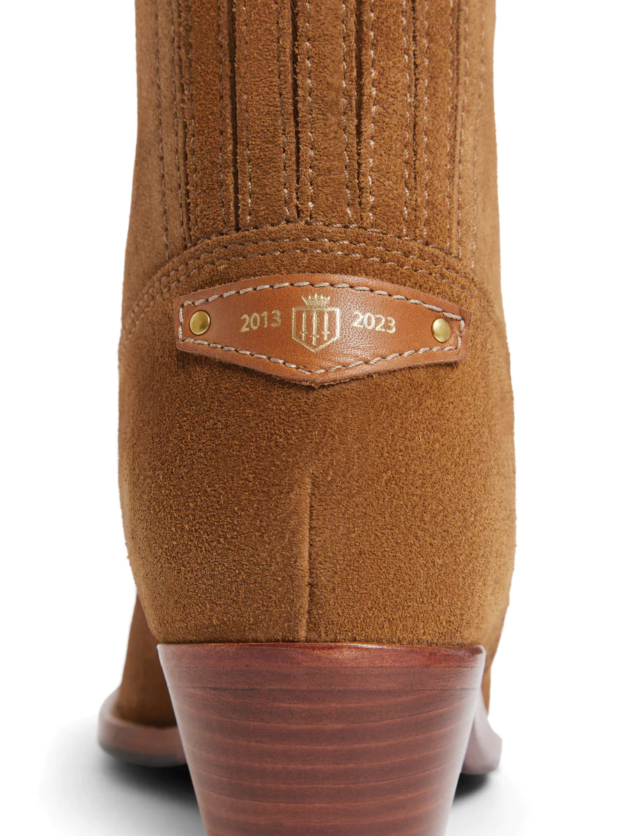 Heeled Regina Tan/Navy Suede - 10 Year Anniversary Collection