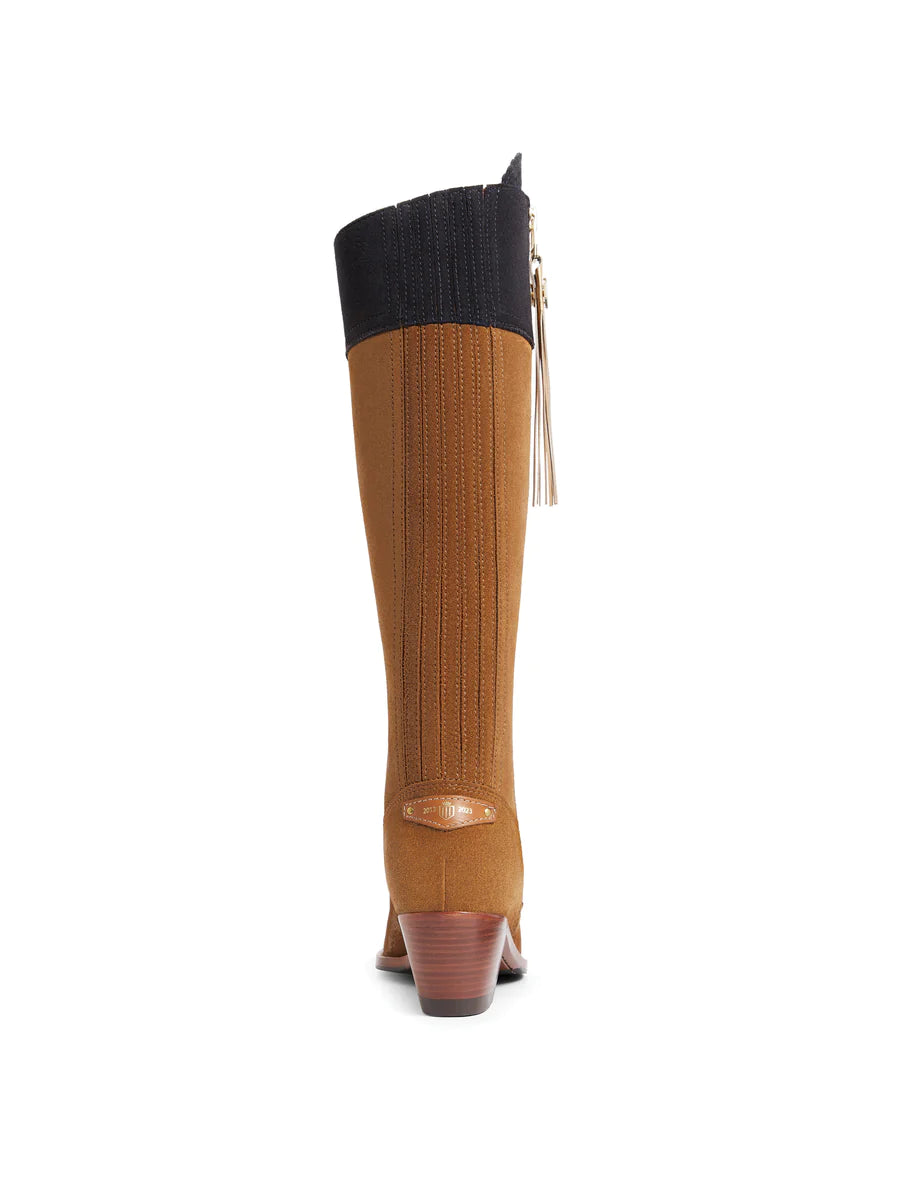 Heeled Regina Tan/Navy Suede - 10 Year Anniversary Collection