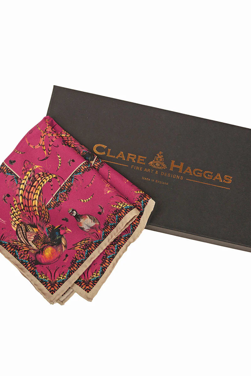 Mini Square Silk Scarf 'Heads or Tails' - Mulberry