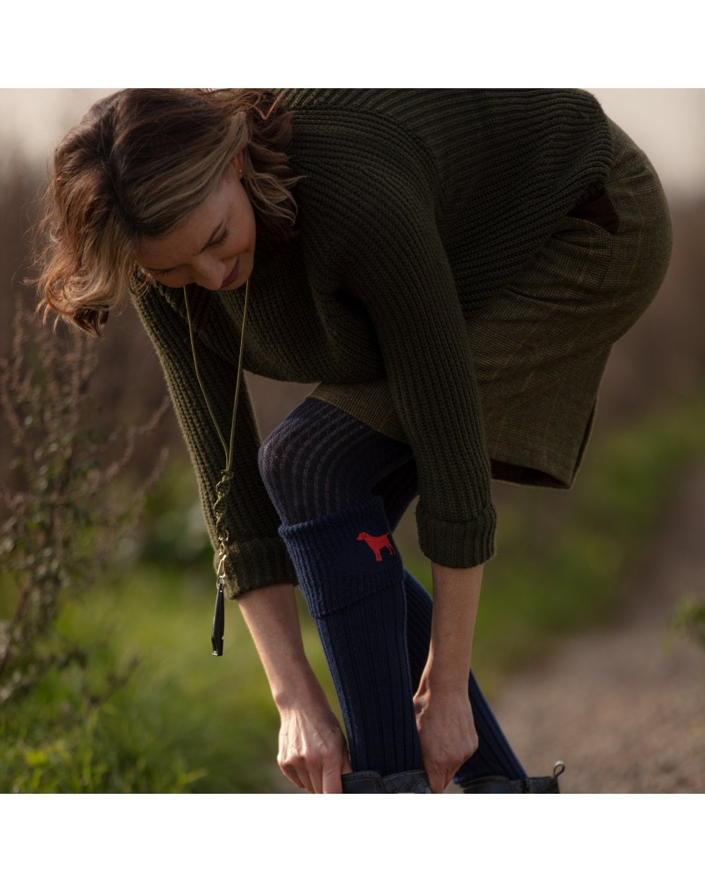 Lady Buckminster Socks - Navy - Labrador