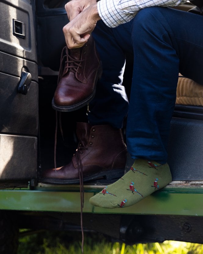 Pheasant Short Socks - Spruce