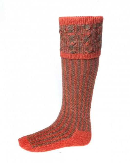 Reiver Shooting Socks with Garter Ties - Autumn Glow