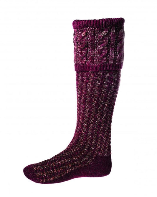 Reiver Shooting Socks with Garter Ties - Merlot