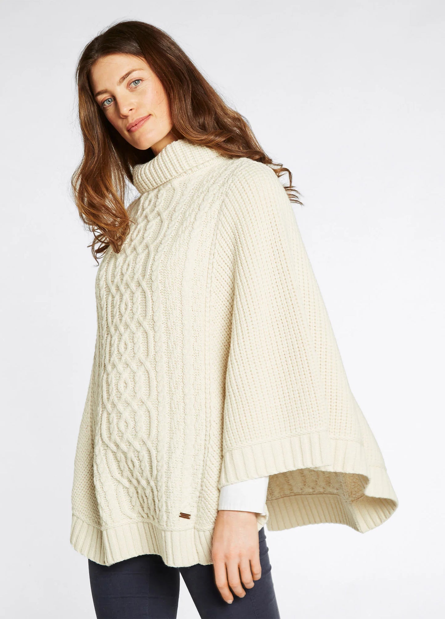 Kilronan Merino Poncho - Cream