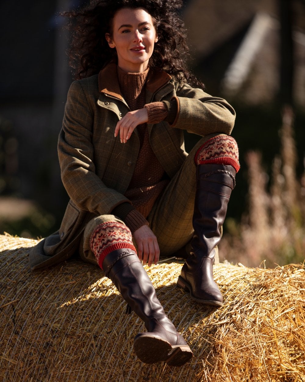 Lady Fairisle Socks - Chestnut