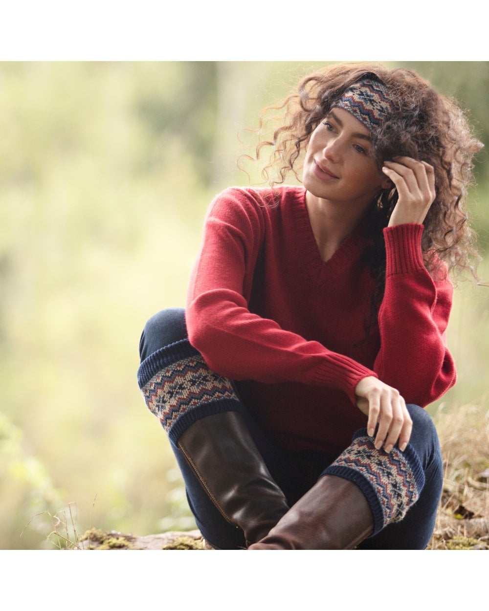 Lady Fairisle Socks - Navy