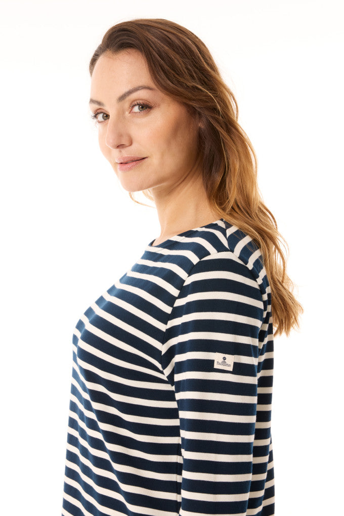 Marinella T-Shirt - Navy Blue/Ecru