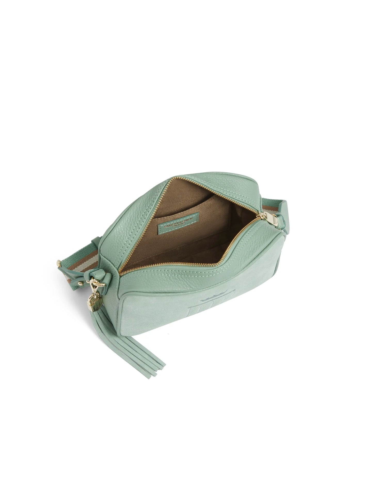 Finsbury Cross Body Bag - Mint Suede