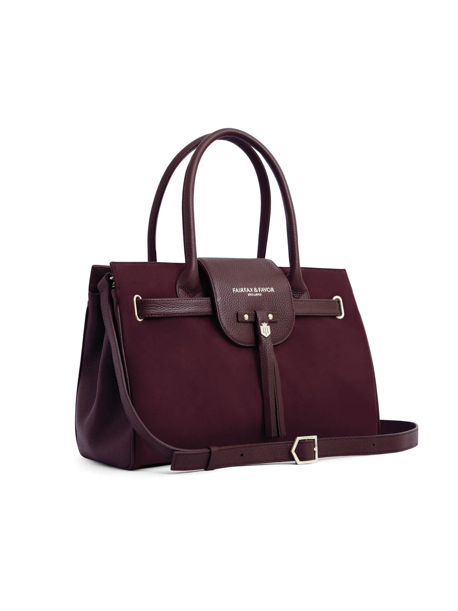 Windsor Handbag - Plum Suede