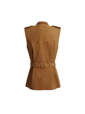 The Primrose Gilet - Tan Suede