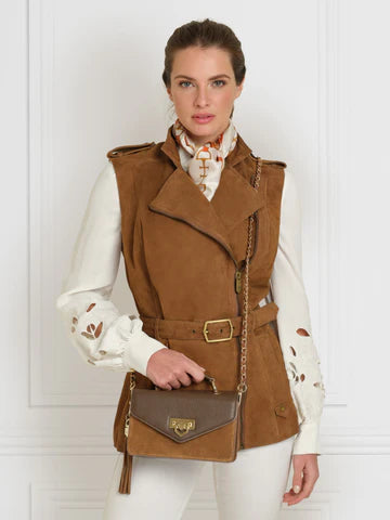 The Primrose Gilet - Tan Suede