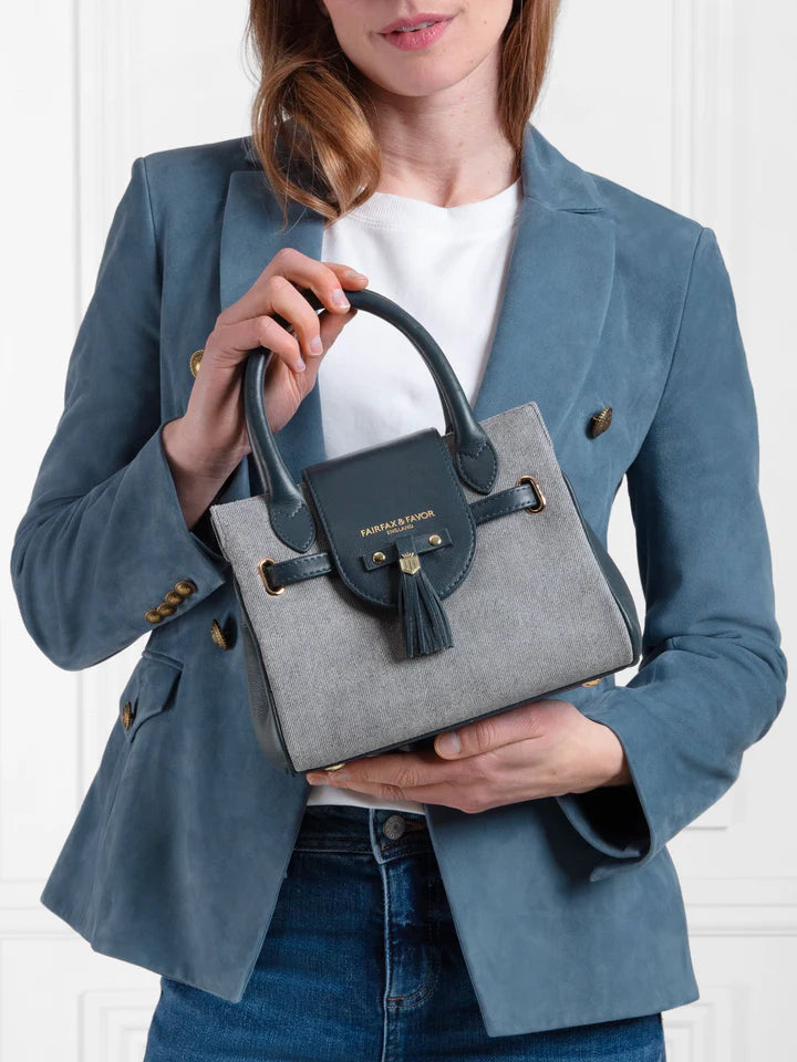 Mini Windsor Handbag - Denim Suede