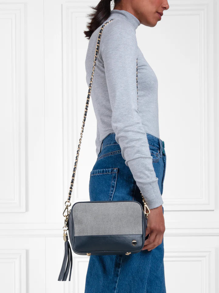 Finsbury Cross Body Bag - Denim Suede