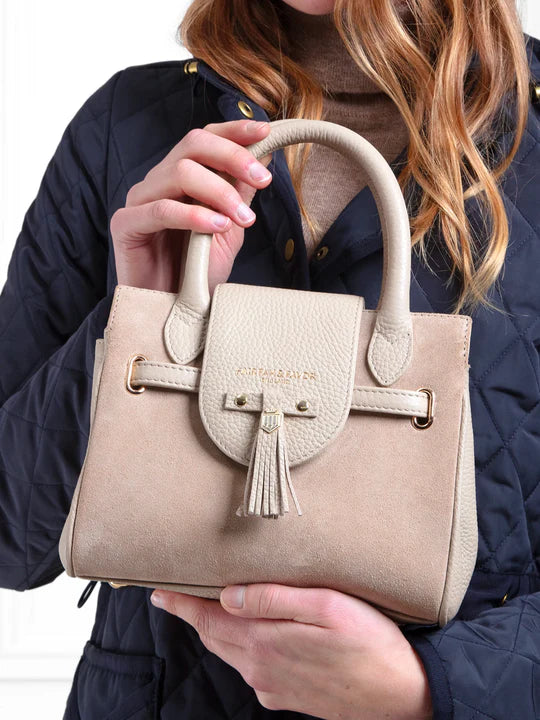 Mini Windsor Handbag - Stone Suede