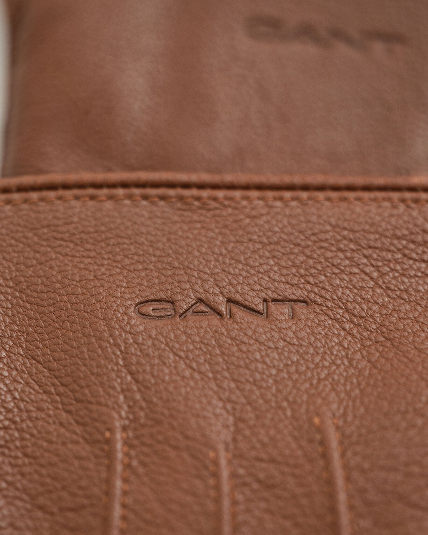 Men's Cashmere Lined Leather Gloves - Cognac