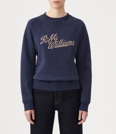 Women's Script Crew Neck - Navy/Gold