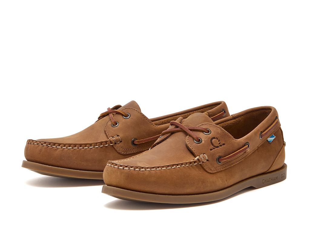 Men's Deck II G2 Premium Leather Boat Shoes - Walnut