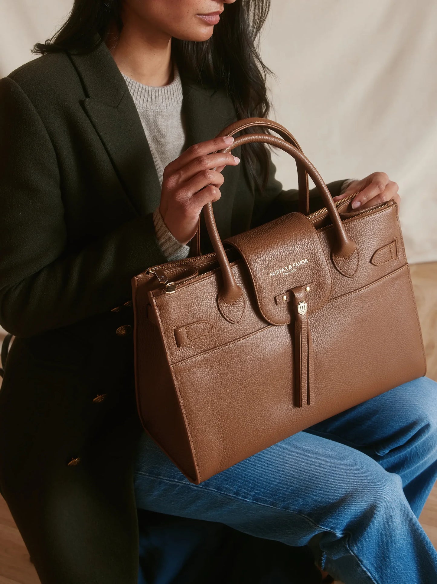 Windsor Work Bag - Pebbled Tan Leather