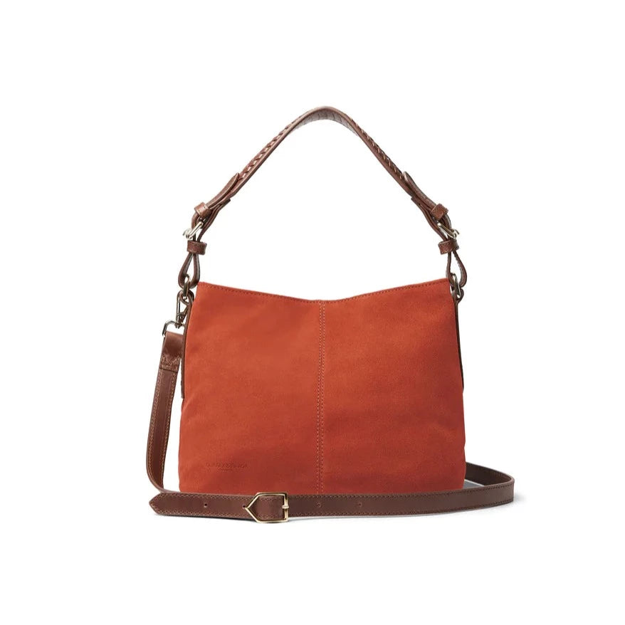 Orange suede handbag hot sale