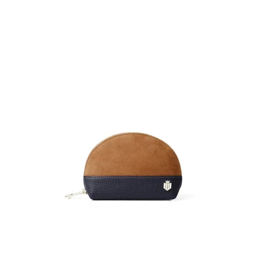 Chiltern Coin Purse - Tan/Navy Suede