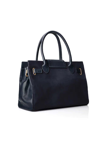 Windsor Handbag - Navy Suede