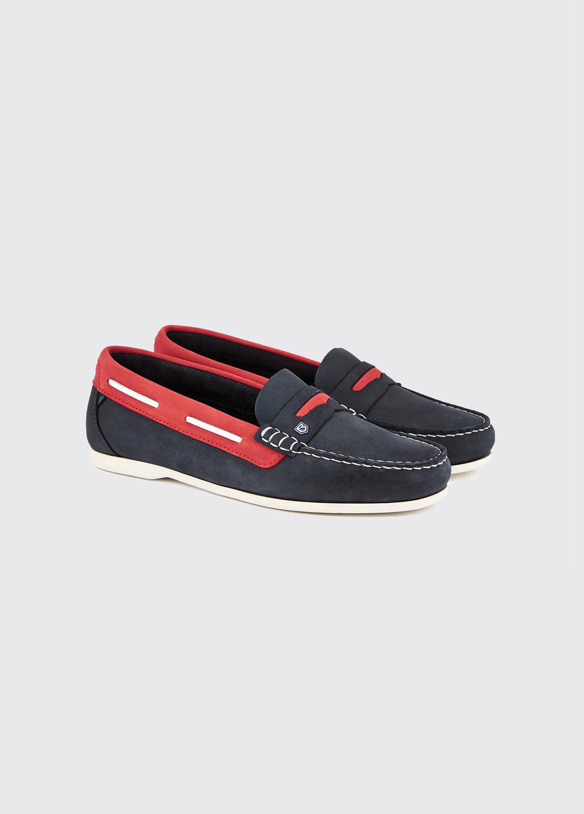 Belize Deck Shoe - Denim/Red