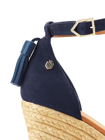 Monaco Wedge - Navy Suede