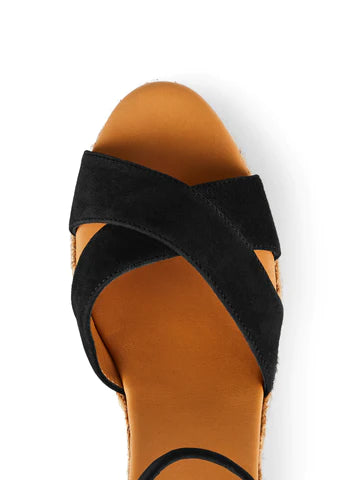 Valencia Wedge - Black Suede