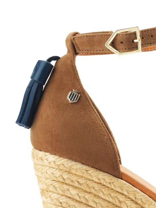 Monaco Wedge - Tan Suede