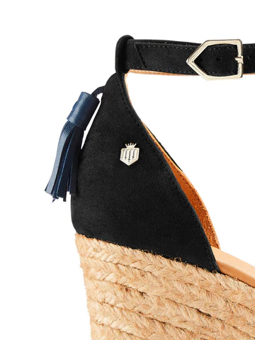 Valencia Wedge - Black Suede