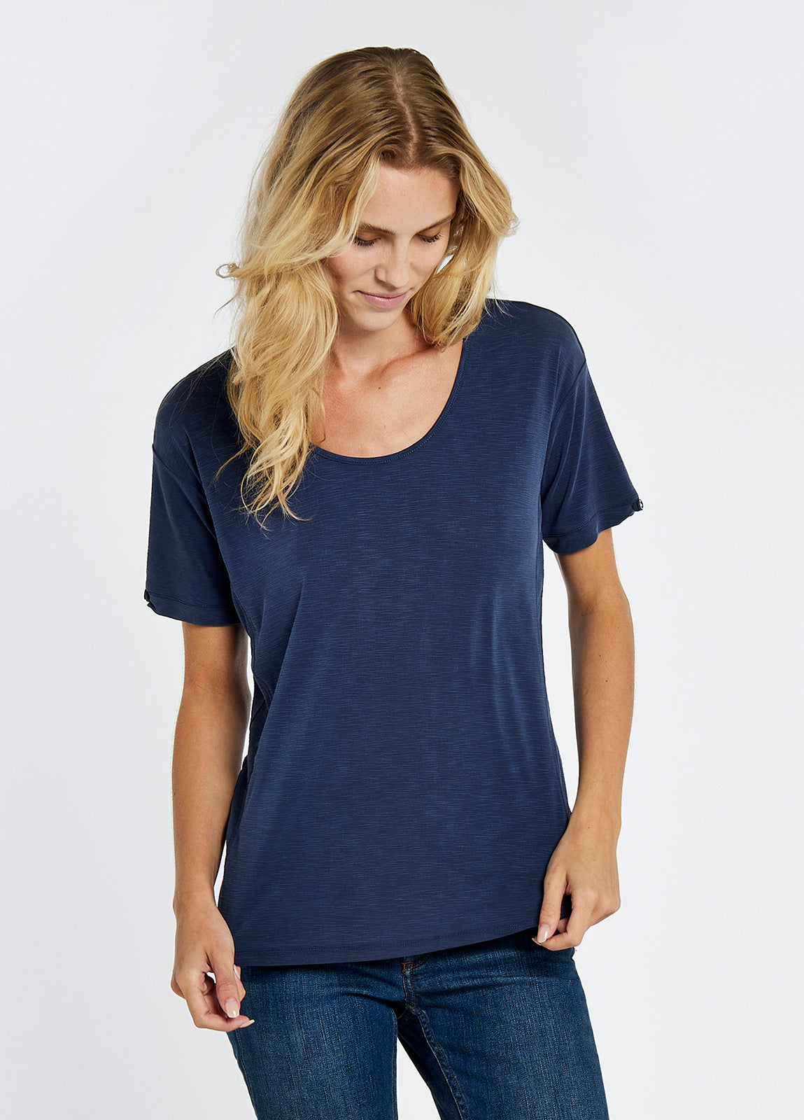 Cloyne Short Sleeved Top - Navy