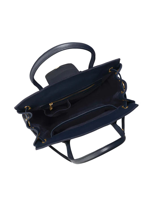 Windsor Handbag - Navy Suede