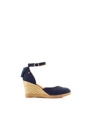 Monaco Wedge - Navy Suede