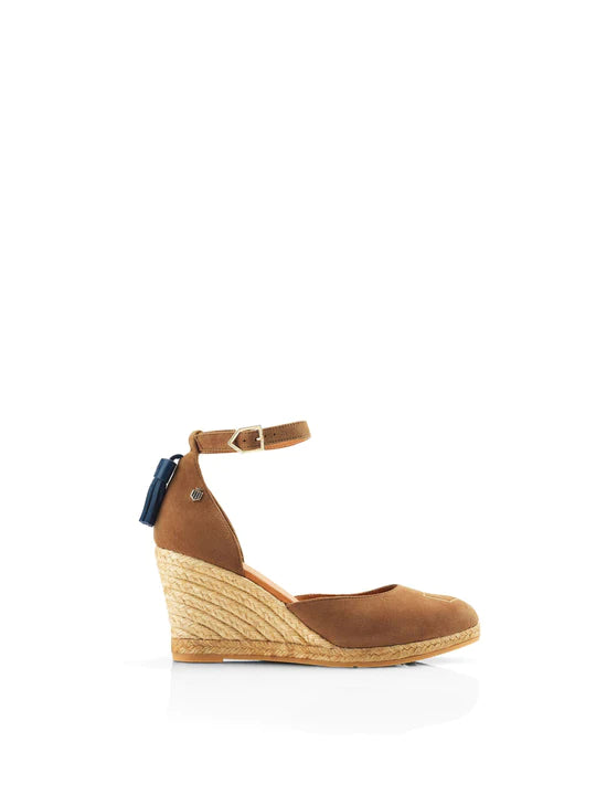 Monaco Wedge - Tan Suede
