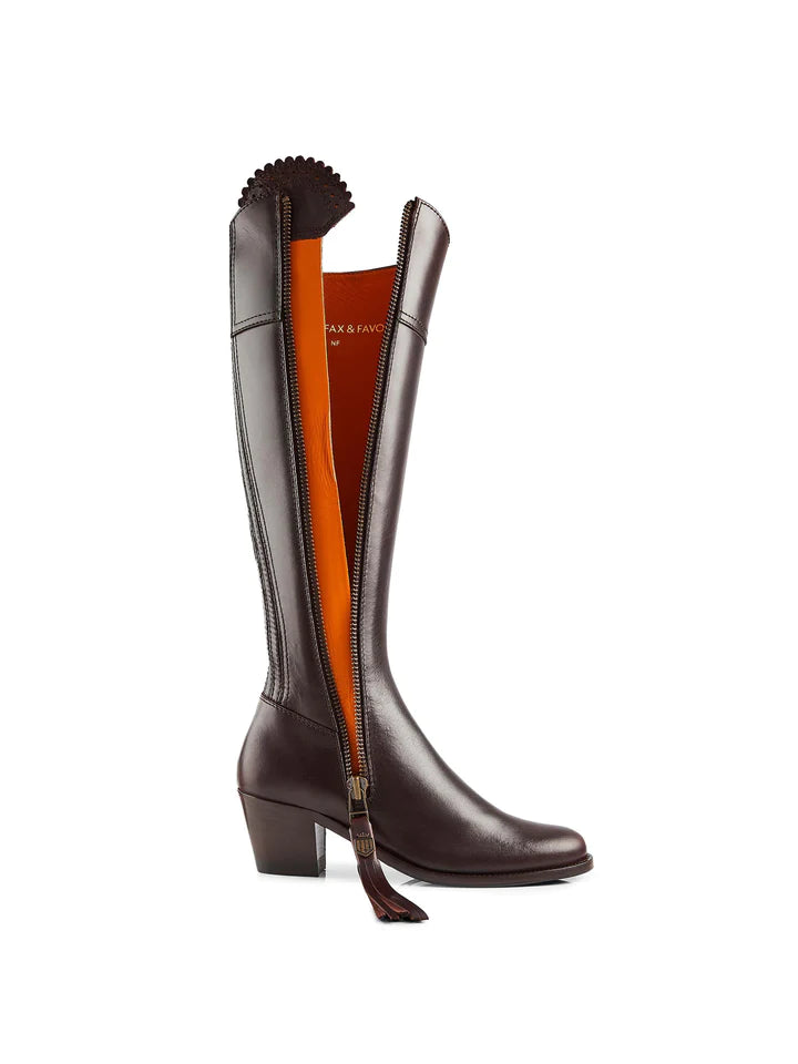 Heeled Regina - Mahogany Leather