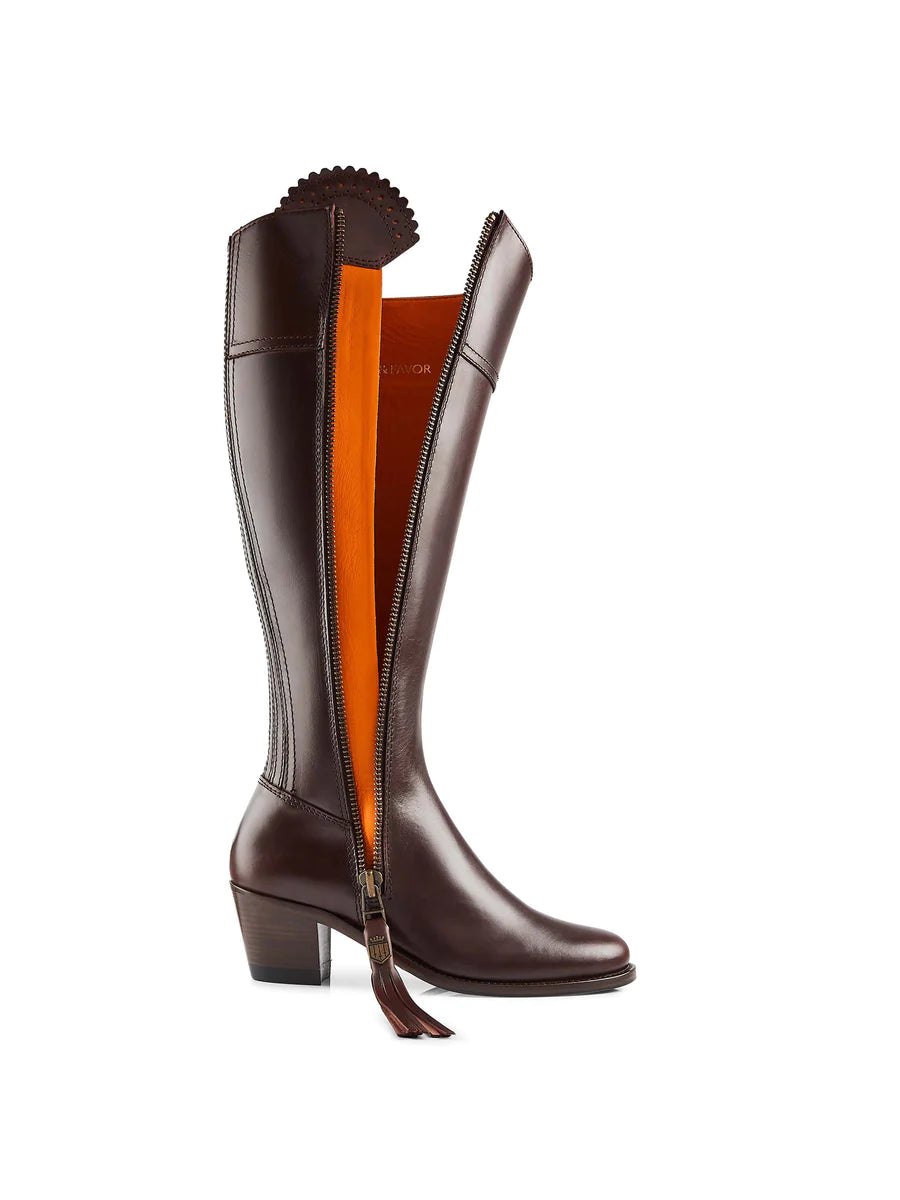 Heeled Regina - Mahogany Leather