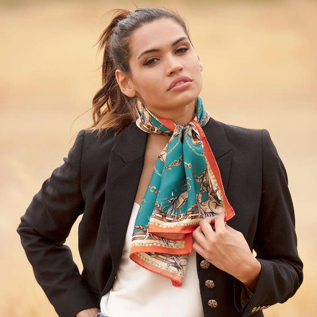 Rearing to Go - Teal & Rust