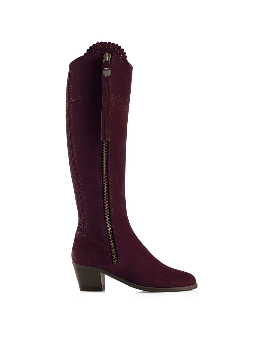 Sporting Fit Heeled Regina in Plum suede - Out and About