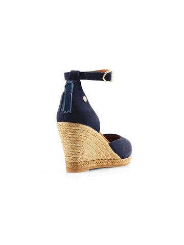 Monaco Wedge - Navy Suede