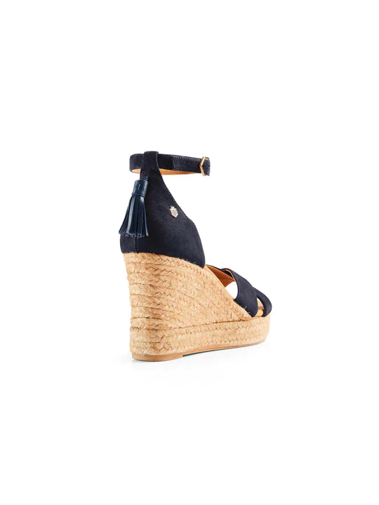 Valencia Wedge - Navy Suede