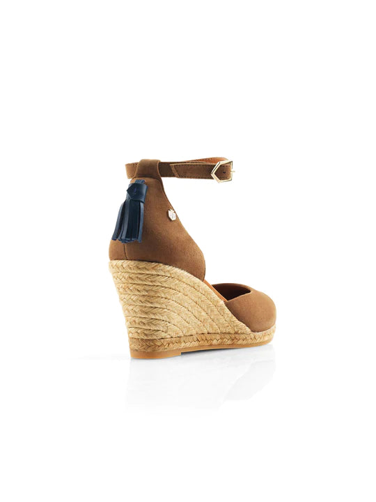 Monaco Wedge - Tan Suede