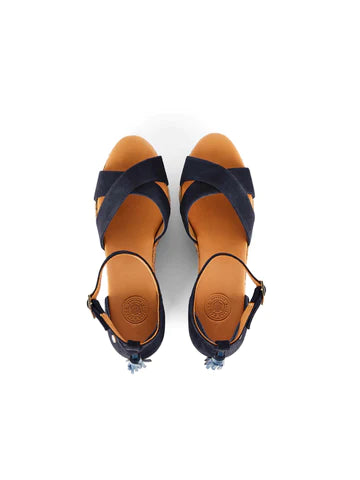 Valencia Wedge - Navy Suede