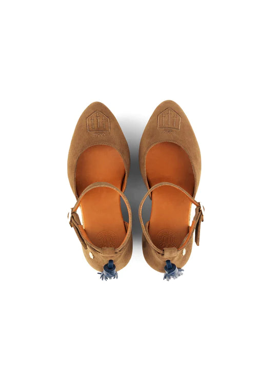 Monaco Wedge - Tan Suede