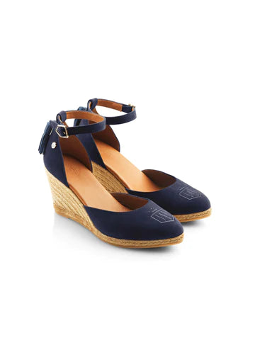Monaco Wedge - Navy Suede