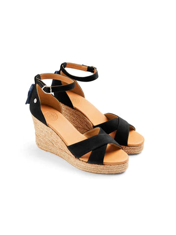 Valencia Wedge - Black Suede
